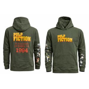 Pulp Fiction Hoodie Olive Green Graphic Movie Hoodie Unisex Streetwear
